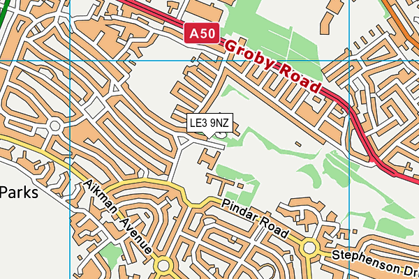 LE3 9NZ map - OS VectorMap District (Ordnance Survey) LE3 9NZ map - OS VectorMap District (Ordnance Survey)