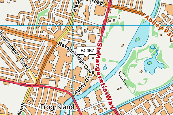 LE4 0BZ map - OS VectorMap District (Ordnance Survey)