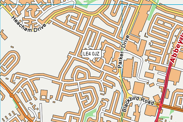 LE4 0JZ map - OS VectorMap District (Ordnance Survey) LE4 0JZ map - OS VectorMap District (Ordnance Survey)