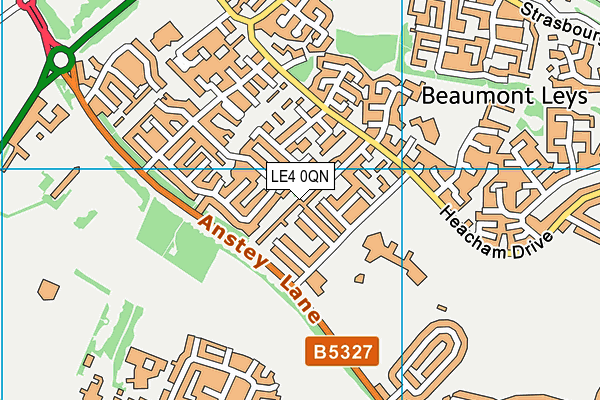 LE4 0QN map - OS VectorMap District (Ordnance Survey) LE4 0QN map - OS VectorMap District (Ordnance Survey)