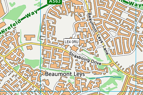 LE4 0RU map - OS VectorMap District (Ordnance Survey) LE4 0RU map - OS VectorMap District (Ordnance Survey)