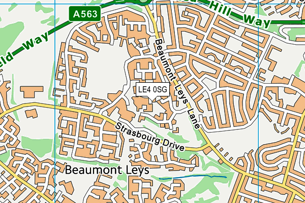 LE4 0SG map - OS VectorMap District (Ordnance Survey) LE4 0SG map - OS VectorMap District (Ordnance Survey)