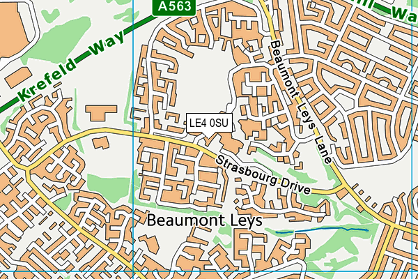 LE4 0SU map - OS VectorMap District (Ordnance Survey) LE4 0SU map - OS VectorMap District (Ordnance Survey)