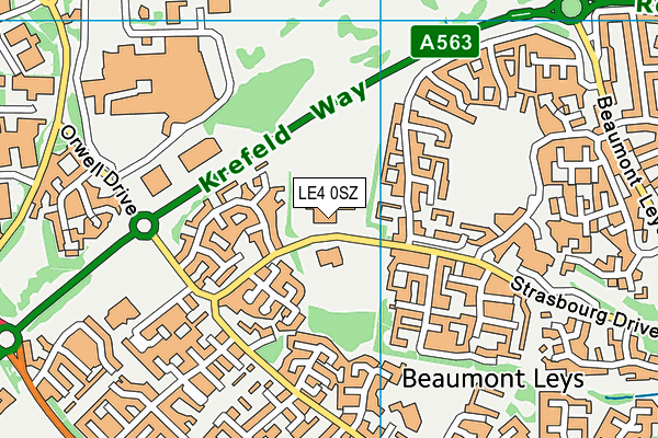LE4 0SZ map - OS VectorMap District (Ordnance Survey) LE4 0SZ map - OS VectorMap District (Ordnance Survey)