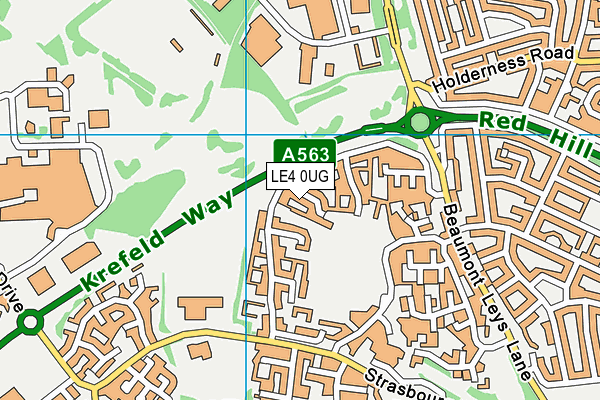 LE4 0UG map - OS VectorMap District (Ordnance Survey) LE4 0UG map - OS VectorMap District (Ordnance Survey)