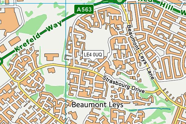 LE4 0UQ map - OS VectorMap District (Ordnance Survey) LE4 0UQ map - OS VectorMap District (Ordnance Survey)