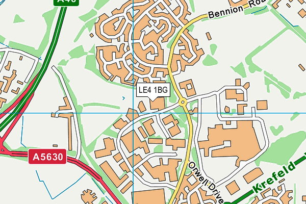 LE4 1BG map - OS VectorMap District (Ordnance Survey) LE4 1BG map - OS VectorMap District (Ordnance Survey)