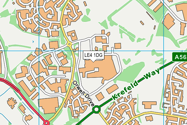 LE4 1DG map - OS VectorMap District (Ordnance Survey) LE4 1DG map - OS VectorMap District (Ordnance Survey)