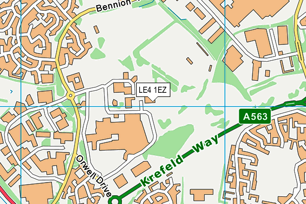 LE4 1EZ map - OS VectorMap District (Ordnance Survey) LE4 1EZ map - OS VectorMap District (Ordnance Survey)