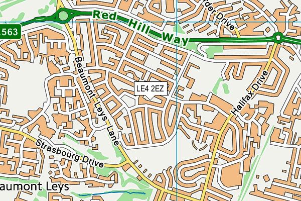 LE4 2EZ map - OS VectorMap District (Ordnance Survey) LE4 2EZ map - OS VectorMap District (Ordnance Survey)