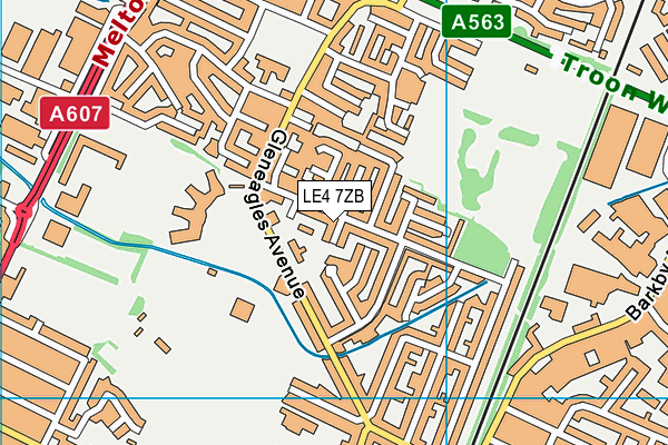 LE4 7ZB map - OS VectorMap District (Ordnance Survey) LE4 7ZB map - OS VectorMap District (Ordnance Survey)