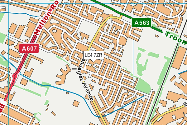 LE4 7ZR map - OS VectorMap District (Ordnance Survey) LE4 7ZR map - OS VectorMap District (Ordnance Survey)