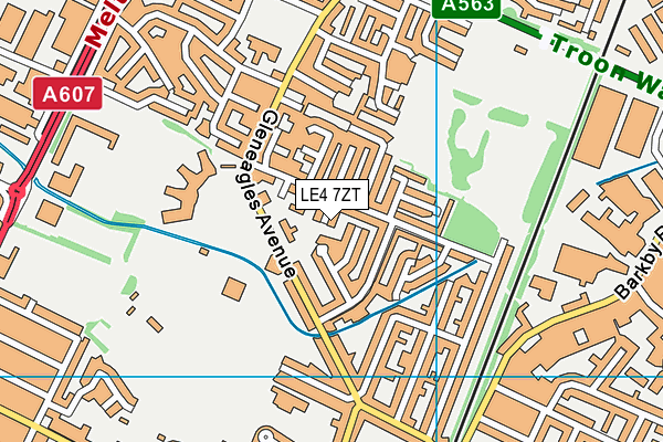 LE4 7ZT map - OS VectorMap District (Ordnance Survey) LE4 7ZT map - OS VectorMap District (Ordnance Survey)