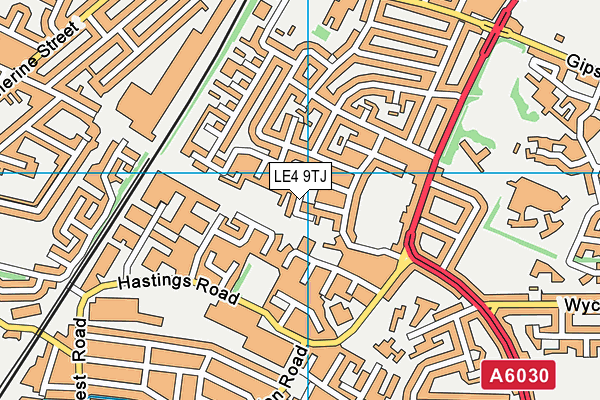 LE4 9TJ map - OS VectorMap District (Ordnance Survey) LE4 9TJ map - OS VectorMap District (Ordnance Survey)
