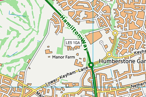 LE5 1GA map - OS VectorMap District (Ordnance Survey) LE5 1GA map - OS VectorMap District (Ordnance Survey)