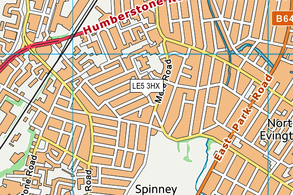 LE5 3HX map - OS VectorMap District (Ordnance Survey)
