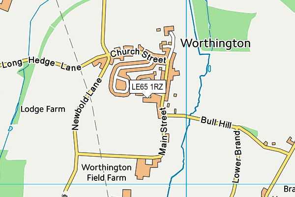 LE65 1RZ map - OS VectorMap District (Ordnance Survey)