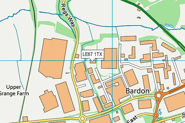 LE67 1TX map - OS VectorMap District (Ordnance Survey)