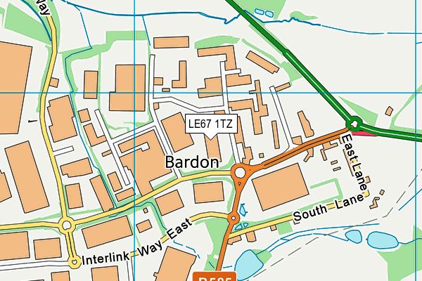 LE67 1TZ map - OS VectorMap District (Ordnance Survey)