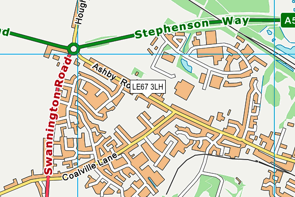 LE67 3LH map - OS VectorMap District (Ordnance Survey)