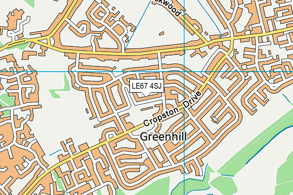 LE67 4SJ map - OS VectorMap District (Ordnance Survey) LE67 4SJ map - OS VectorMap District (Ordnance Survey)