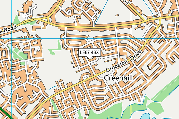 LE67 4SX map - OS VectorMap District (Ordnance Survey) LE67 4SX map - OS VectorMap District (Ordnance Survey)