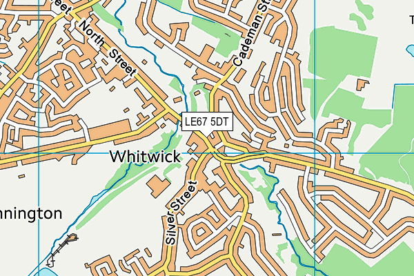 LE67 5DT map - OS VectorMap District (Ordnance Survey)