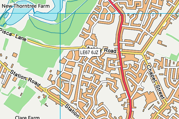 LE67 6JZ map - OS VectorMap District (Ordnance Survey) LE67 6JZ map - OS VectorMap District (Ordnance Survey)