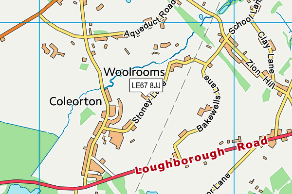 LE67 8JJ map - OS VectorMap District (Ordnance Survey)