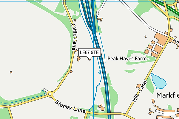 LE67 9TE map - OS VectorMap District (Ordnance Survey) LE67 9TE map - OS VectorMap District (Ordnance Survey)