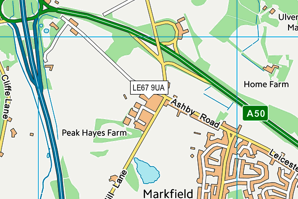 LE67 9UA map - OS VectorMap District (Ordnance Survey) LE67 9UA map - OS VectorMap District (Ordnance Survey)