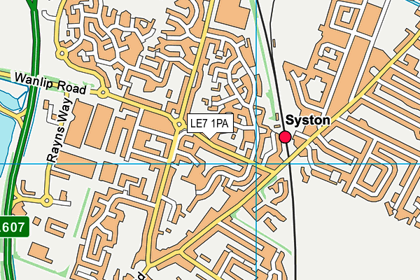LE7 1PA map - OS VectorMap District (Ordnance Survey) LE7 1PA map - OS VectorMap District (Ordnance Survey)
