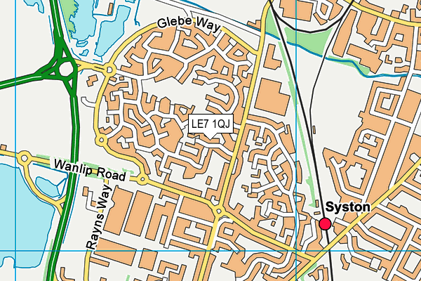 LE7 1QJ map - OS VectorMap District (Ordnance Survey) LE7 1QJ map - OS VectorMap District (Ordnance Survey)