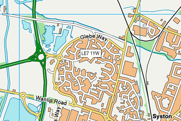 LE7 1YW map - OS VectorMap District (Ordnance Survey) LE7 1YW map - OS VectorMap District (Ordnance Survey)