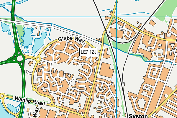 LE7 1ZJ map - OS VectorMap District (Ordnance Survey) LE7 1ZJ map - OS VectorMap District (Ordnance Survey)