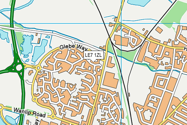 LE7 1ZL map - OS VectorMap District (Ordnance Survey) LE7 1ZL map - OS VectorMap District (Ordnance Survey)