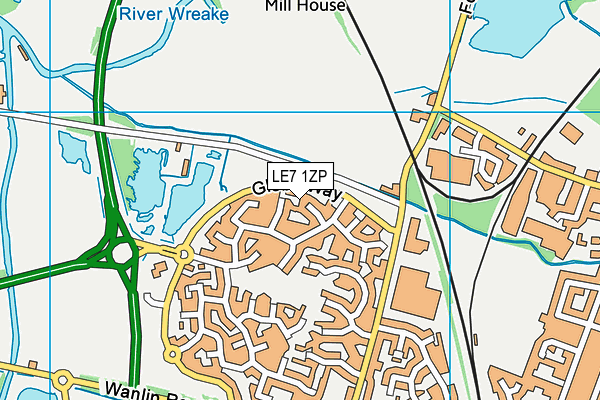 LE7 1ZP map - OS VectorMap District (Ordnance Survey) LE7 1ZP map - OS VectorMap District (Ordnance Survey)
