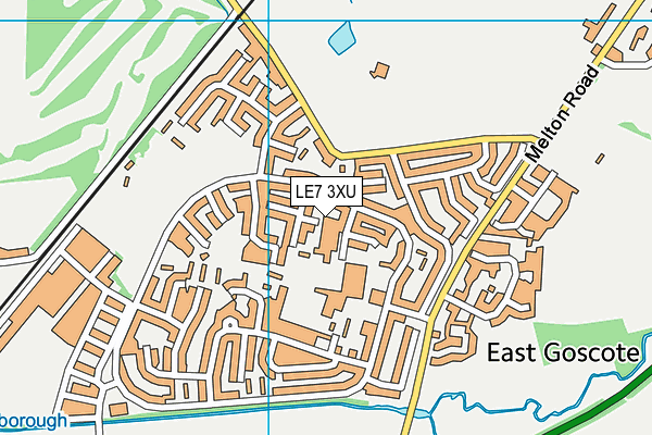 LE7 3XU map - OS VectorMap District (Ordnance Survey) LE7 3XU map - OS VectorMap District (Ordnance Survey)