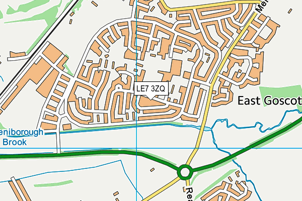 LE7 3ZQ map - OS VectorMap District (Ordnance Survey)