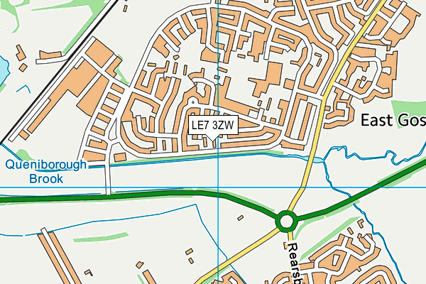LE7 3ZW map - OS VectorMap District (Ordnance Survey) LE7 3ZW map - OS VectorMap District (Ordnance Survey)