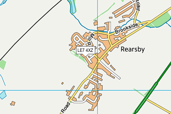LE7 4XZ map - OS VectorMap District (Ordnance Survey)