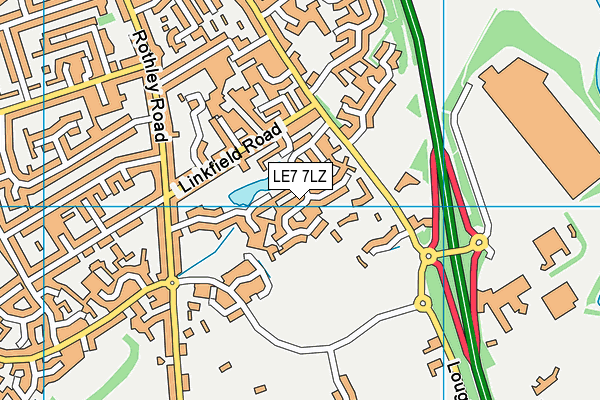 LE7 7LZ map - OS VectorMap District (Ordnance Survey) LE7 7LZ map - OS VectorMap District (Ordnance Survey)