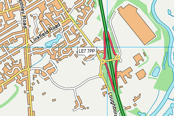 LE7 7PP map - OS VectorMap District (Ordnance Survey) LE7 7PP map - OS VectorMap District (Ordnance Survey)
