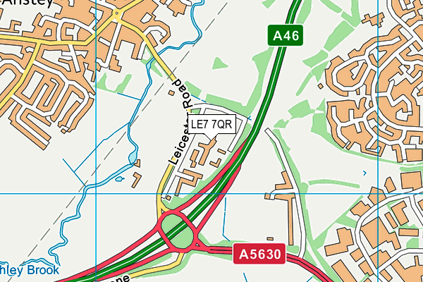 LE7 7QR map - OS VectorMap District (Ordnance Survey) LE7 7QR map - OS VectorMap District (Ordnance Survey)