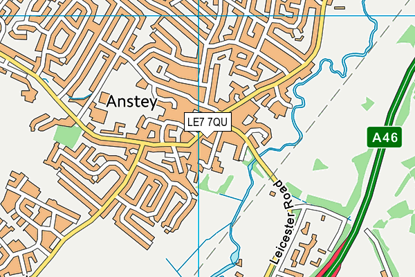 LE7 7QU map - OS VectorMap District (Ordnance Survey) LE7 7QU map - OS VectorMap District (Ordnance Survey)