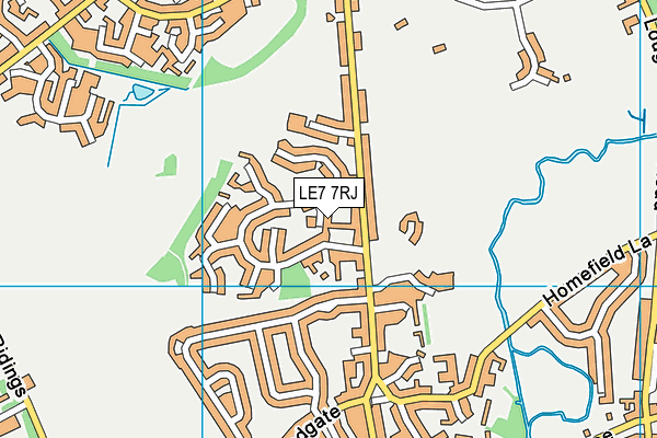 LE7 7RJ map - OS VectorMap District (Ordnance Survey) LE7 7RJ map - OS VectorMap District (Ordnance Survey)