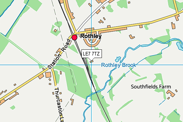 LE7 7TZ map - OS VectorMap District (Ordnance Survey)