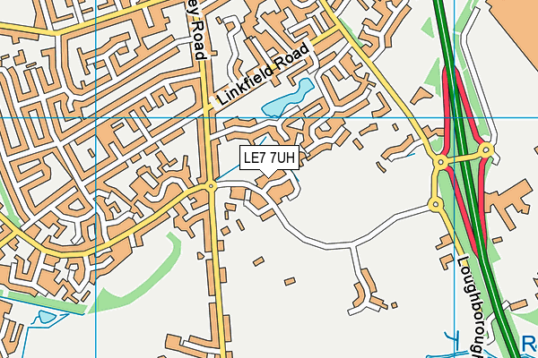 LE7 7UH map - OS VectorMap District (Ordnance Survey) LE7 7UH map - OS VectorMap District (Ordnance Survey)