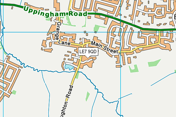 LE7 9QD map - OS VectorMap District (Ordnance Survey)