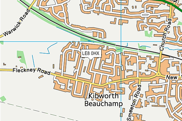 LE8 0HX map - OS VectorMap District (Ordnance Survey)